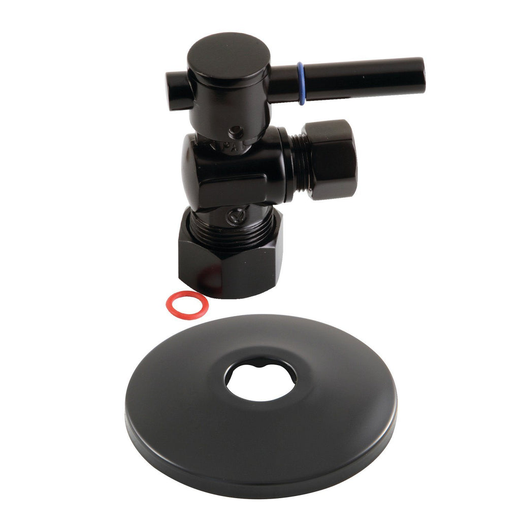 5/8-Inch O.D. Comp x 3/8-Inch O.D. Comp Quarter-Turn Angle Shut-Off Valve with Flange