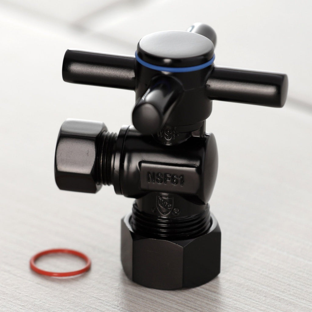 Concord 5/8-Inch O.D. Comp x 3/8-Inch O.D. Comp Quarter-Turn Angle Shut-Off Valve