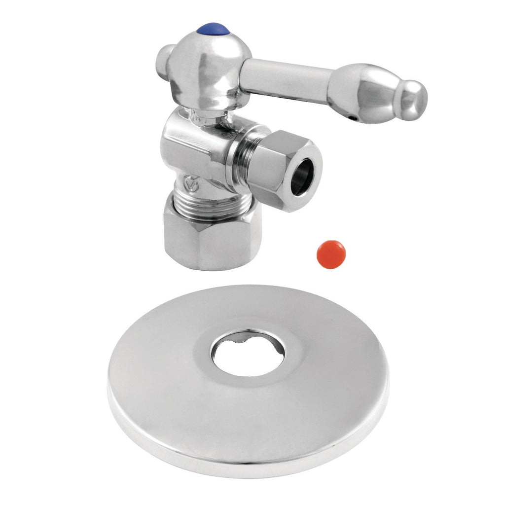 5/8-Inch O.D. Comp x 3/8-Inch O.D. Comp Quarter-Turn Angle Shut-Off Valve with Flange
