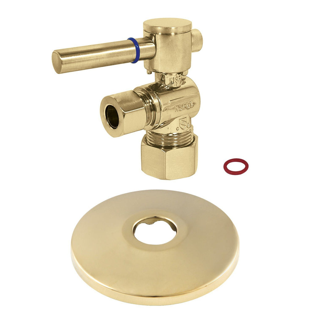 5/8-Inch O.D. Comp x 3/8-Inch O.D. Comp Quarter-Turn Angle Shut-Off Valve with Flange