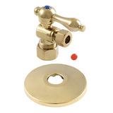 Vintage 5/8-Inch O.D. Comp x 3/8-Inch O.D. Comp Quarter-Turn Angle Shut-Off Valve with Flange