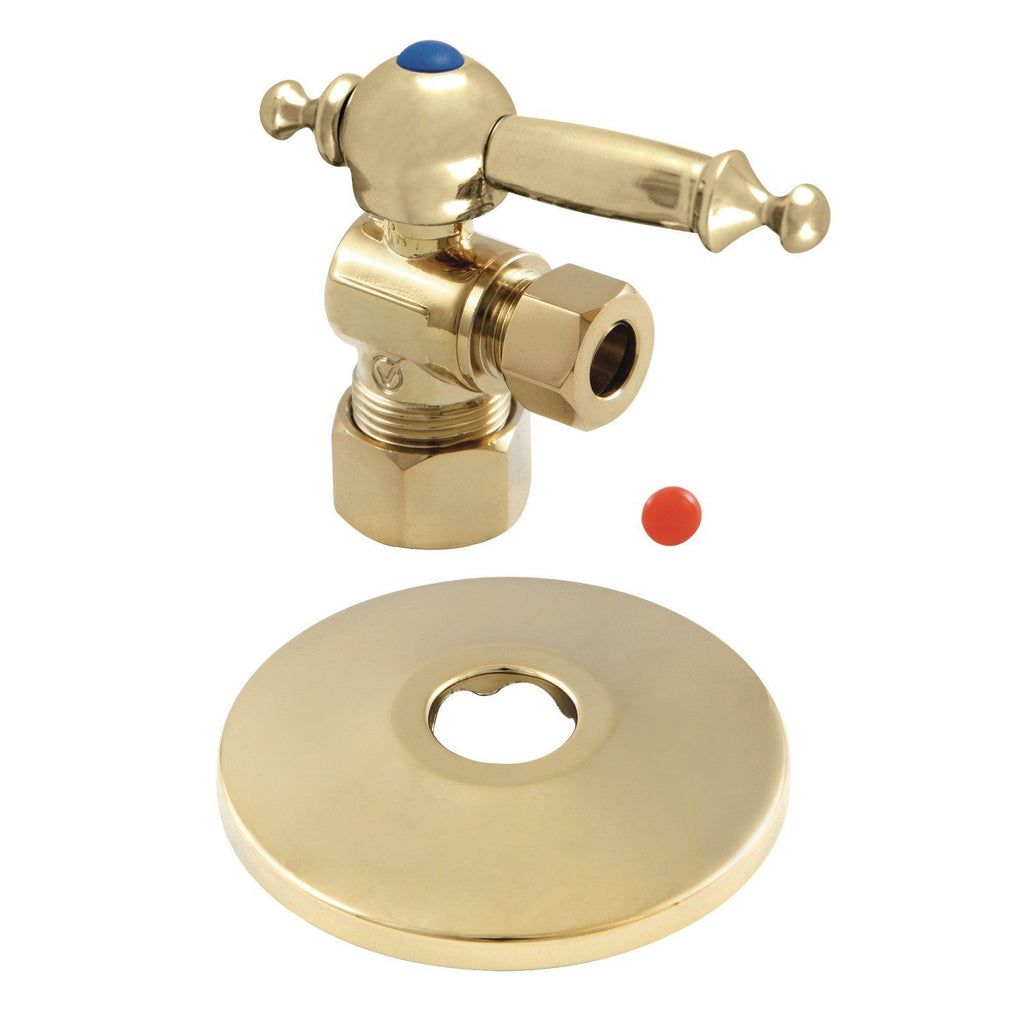 5/8-Inch O.D. Comp x 3/8-Inch O.D. Comp Quarter-Turn Angle Shut-Off Valve with Flange