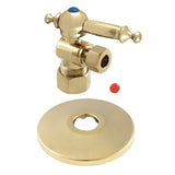 5/8-Inch O.D. Comp x 3/8-Inch O.D. Comp Quarter-Turn Angle Shut-Off Valve with Flange