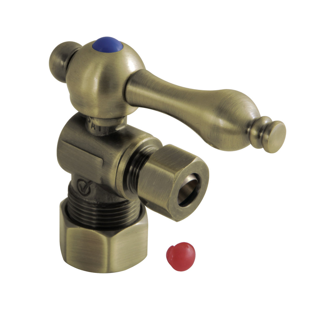 Vintage 5/8-Inch O.D. Comp x 3/8-Inch O.D. Comp Quarter-Turn Angle Shut-Off Valve