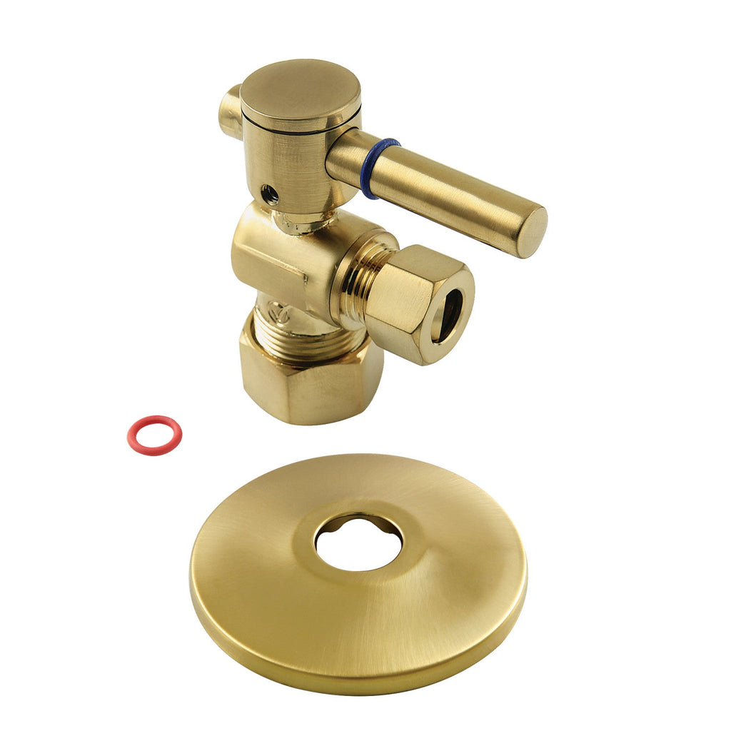 5/8-Inch O.D. Comp x 3/8-Inch O.D. Comp Quarter-Turn Angle Shut-Off Valve with Flange