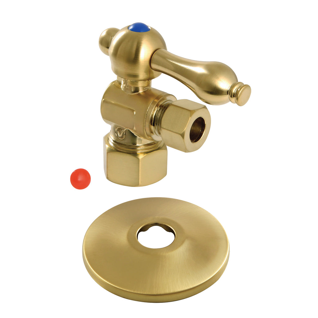 Vintage 5/8-Inch O.D. Comp x 3/8-Inch O.D. Comp Quarter-Turn Angle Shut-Off Valve with Flange