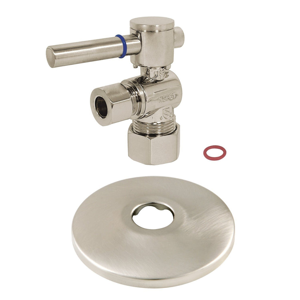 5/8-Inch O.D. Comp x 3/8-Inch O.D. Comp Quarter-Turn Angle Shut-Off Valve with Flange