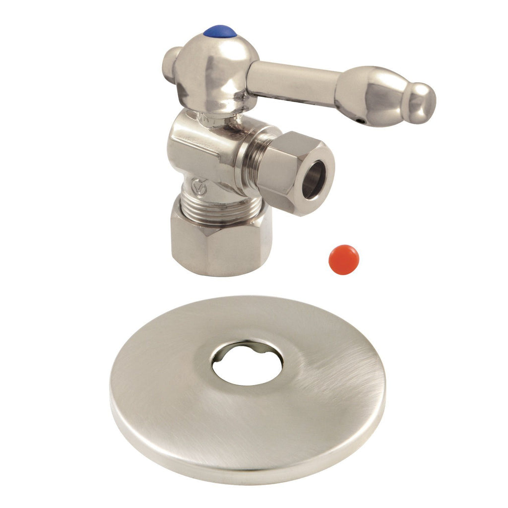 5/8-Inch O.D. Comp x 3/8-Inch O.D. Comp Quarter-Turn Angle Shut-Off Valve with Flange