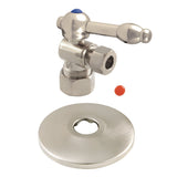 5/8-Inch O.D. Comp x 3/8-Inch O.D. Comp Quarter-Turn Angle Shut-Off Valve with Flange