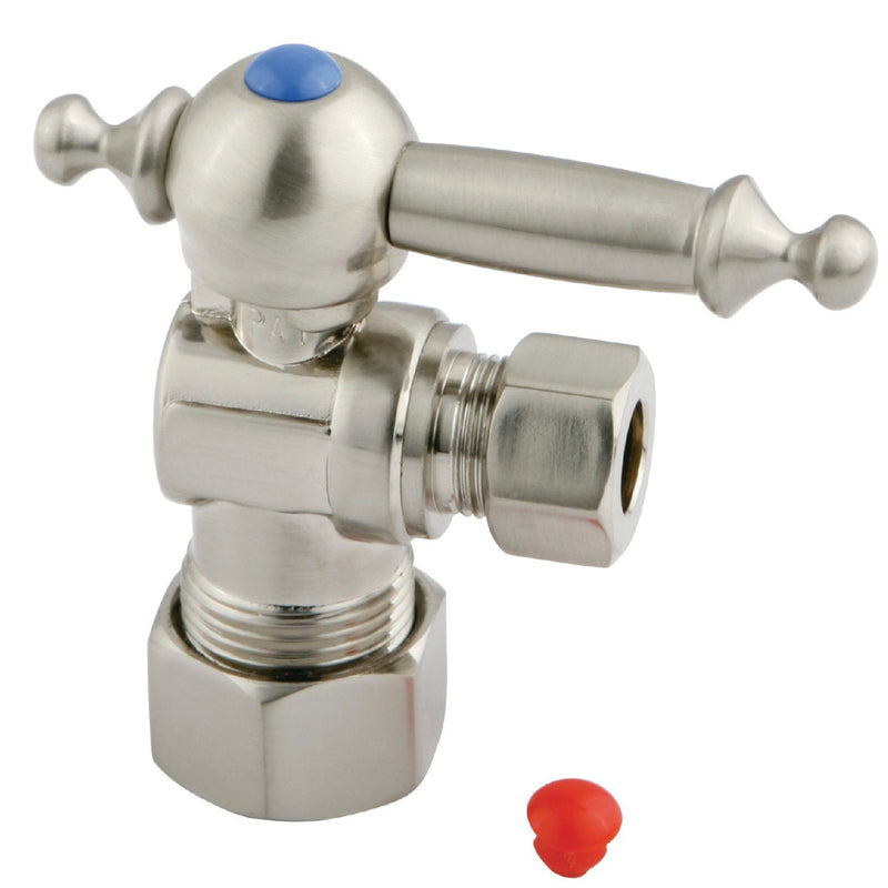 Vintage 5/8-Inch O.D. Comp x 3/8-Inch O.D. Comp Quarter-Turn Angle Shut-Off Valve