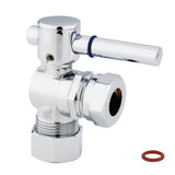 Fauceture 5/8-Inch O.D. Comp x 1/2-Inch or 7/16-Inch Slip Joint Quarter-Turn Angle Shut-Off Valve