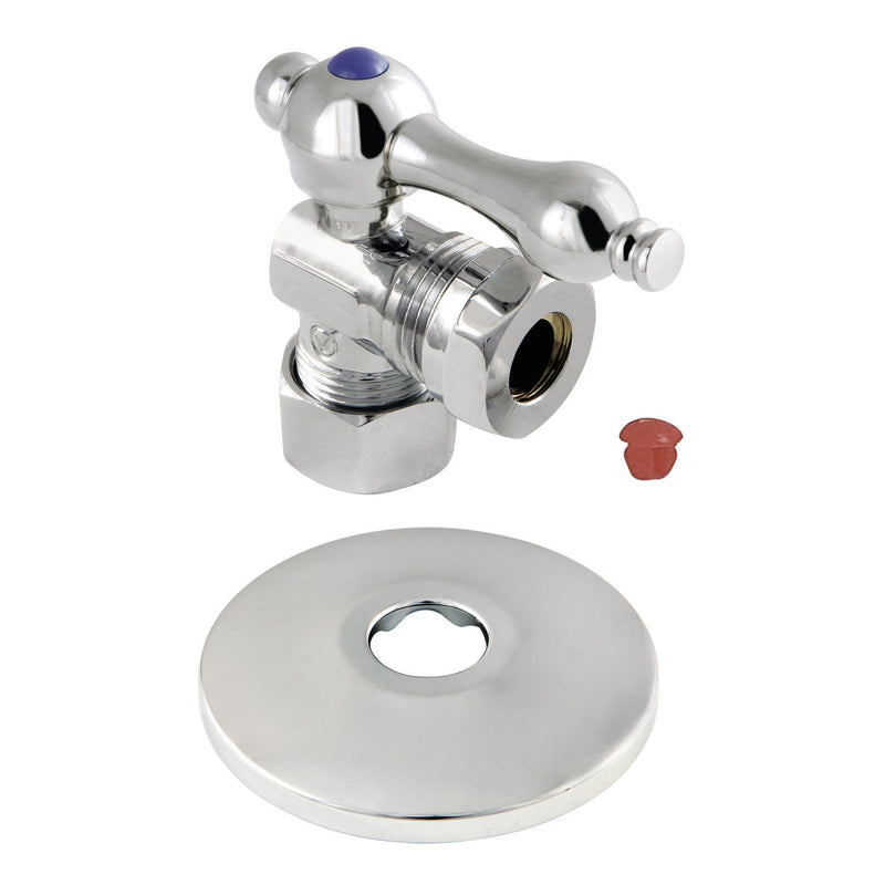 5/8-Inch O.D. Comp x 1/2-Inch or 7/16-Inch Slip Joint Quarter-Turn Angle Shut-Off Valve with Flange