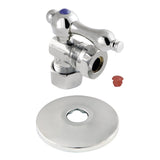 5/8-Inch O.D. Comp x 1/2-Inch or 7/16-Inch Slip Joint Quarter-Turn Angle Shut-Off Valve with Flange