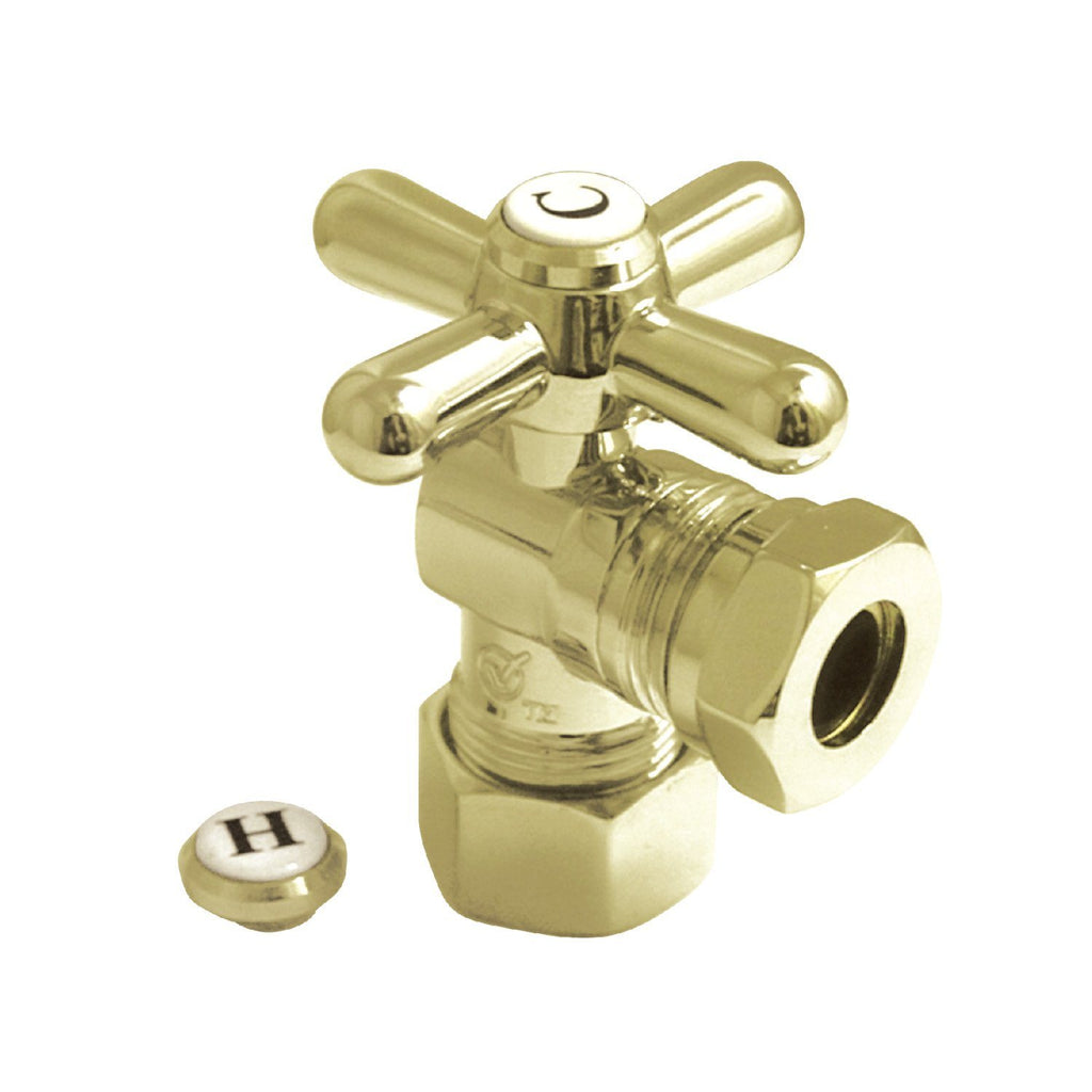Vintage 5/8-Inch O.D. Comp x 1/2-Inch or 7/16-Inch Slip Joint Quarter-Turn Angle Shut-Off Valve