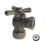 Vintage 5/8-Inch O.D. Comp x 1/2-Inch or 7/16-Inch Slip Joint Quarter-Turn Angle Shut-Off Valve