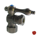 Vintage 5/8-Inch O.D. Comp x 1/2-Inch or 7/16-Inch Slip Joint Quarter-Turn Angle Shut-Off Valve