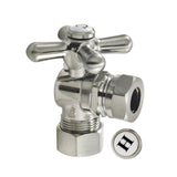 Vintage 5/8-Inch O.D. Comp x 1/2-Inch or 7/16-Inch Slip Joint Quarter-Turn Angle Shut-Off Valve