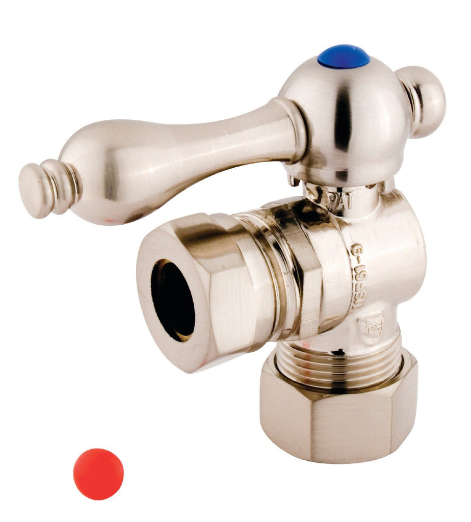 Vintage 5/8-Inch O.D. Comp x 1/2-Inch or 7/16-Inch Slip Joint Quarter-Turn Angle Shut-Off Valve