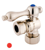 Vintage 5/8-Inch O.D. Comp x 1/2-Inch or 7/16-Inch Slip Joint Quarter-Turn Angle Shut-Off Valve