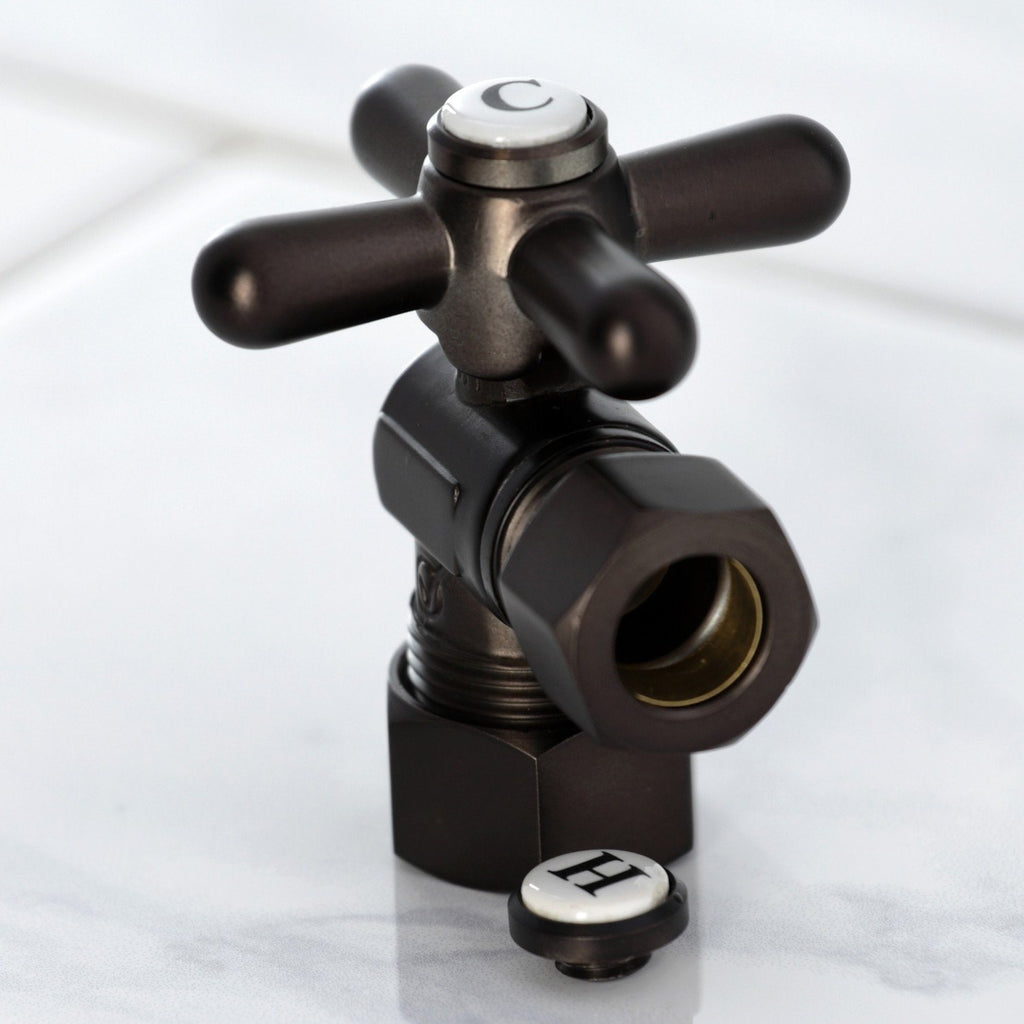 Vintage 5/8-Inch O.D. Comp x 1/2-Inch O.D. Comp Quarter-Turn Angle Shut-Off Valve