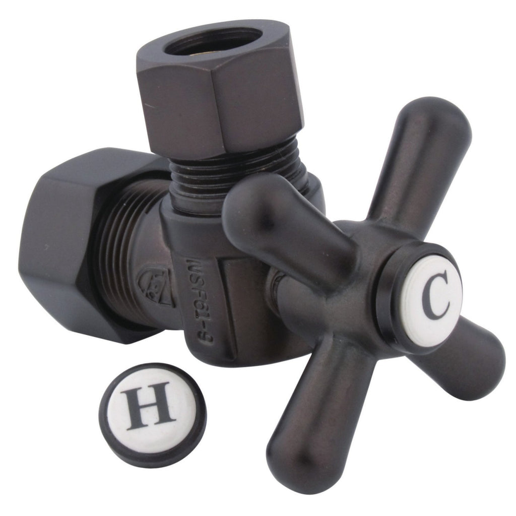 Vintage 5/8-Inch O.D. Comp x 1/2-Inch O.D. Comp Quarter-Turn Angle Shut-Off Valve