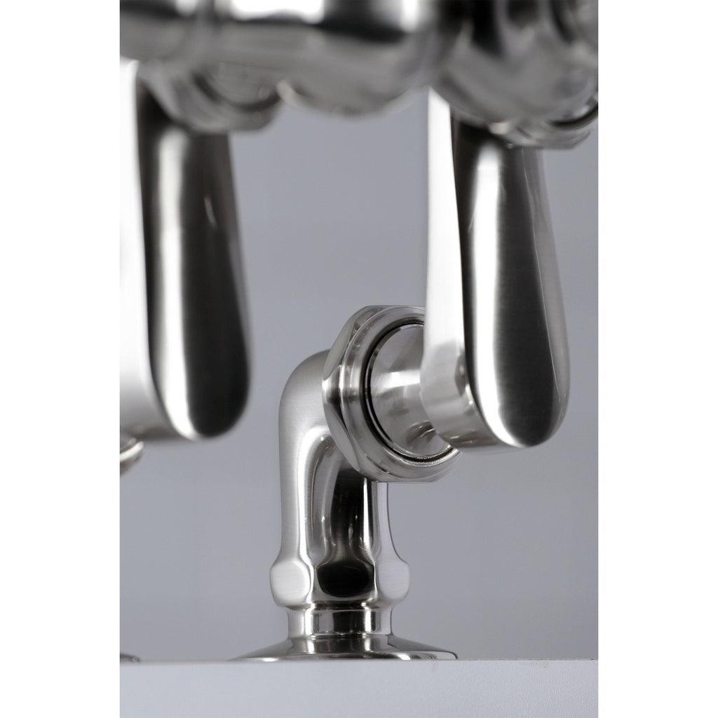 Vintage Three-Handle 2-Hole Deck-Mount Clawfoot Tub Faucet with Hand Shower