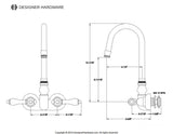 Vintage Two-Handle 2-Hole Tub Wall Mount Clawfoot Tub Faucet