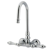 Vintage Two-Handle 2-Hole Tub Wall Mount Clawfoot Tub Faucet