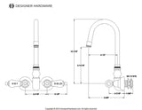 Vintage Two-Handle 2-Hole Tub Wall Mount Clawfoot Tub Faucet