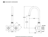 Vintage Two-Handle 2-Hole Tub Wall Mount Clawfoot Tub Faucet