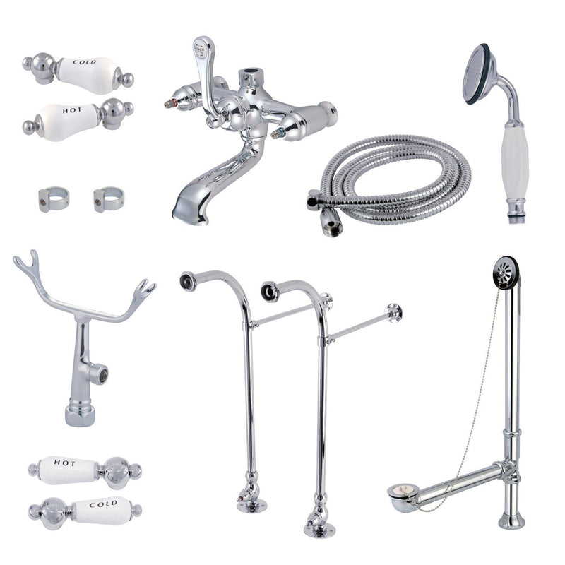Vintage Freestanding Clawfoot Tub Faucet Package with Supply Line