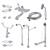 Vintage Freestanding Clawfoot Tub Faucet Package with Supply Line
