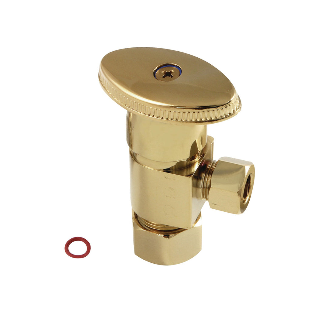 Americana 5/8-Inch O.D. Comp x 3/8-Inch O.D. Comp Anti-Seize Deluxe Quarter-Turn Ceramic Hardisc Cartridge Angle Stop