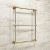 Palatine 24-Inch x 32-Inch Brass Wall Mount 3-Tier Towel Rack