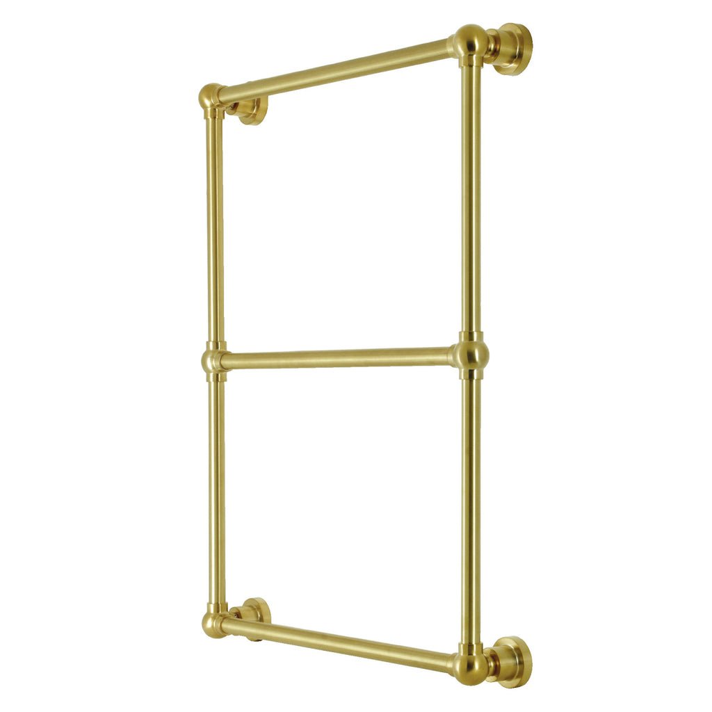 Palatine 24-Inch x 32-Inch Brass Wall Mount 3-Tier Towel Rack