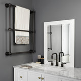 Palatine 24-Inch x 32-Inch Brass Wall Mount 3-Tier Towel Rack