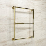 Palatine 24-Inch x 32-Inch Brass Wall Mount 3-Tier Towel Rack
