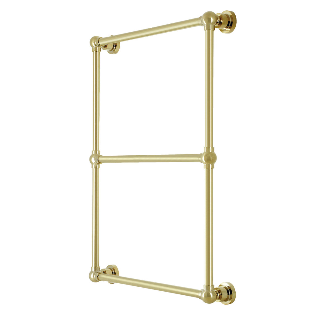 Palatine 24-Inch x 32-Inch Brass Wall Mount 3-Tier Towel Rack