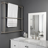 Palatine 30-Inch x 32-Inch Brass Wall Mount 3-Tier Towel Rack