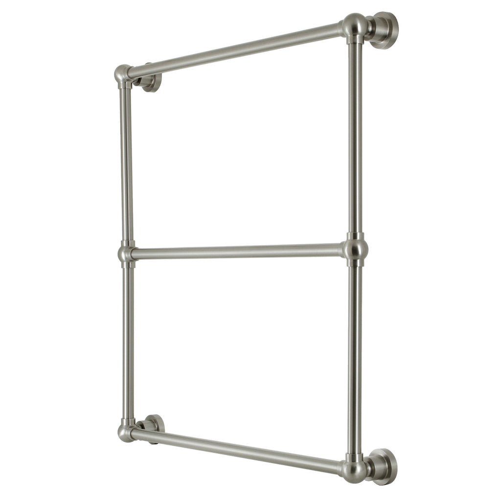 Palatine 30-Inch x 32-Inch Brass Wall Mount 3-Tier Towel Rack