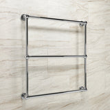 Palatine 30-Inch x 32-Inch Brass Wall Mount 3-Tier Towel Rack
