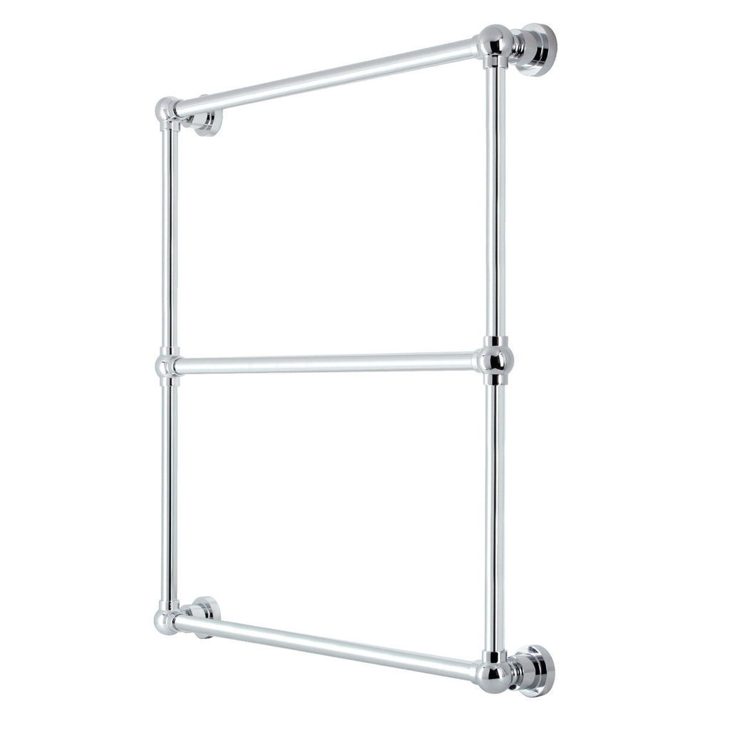 Palatine 30-Inch x 32-Inch Brass Wall Mount 3-Tier Towel Rack