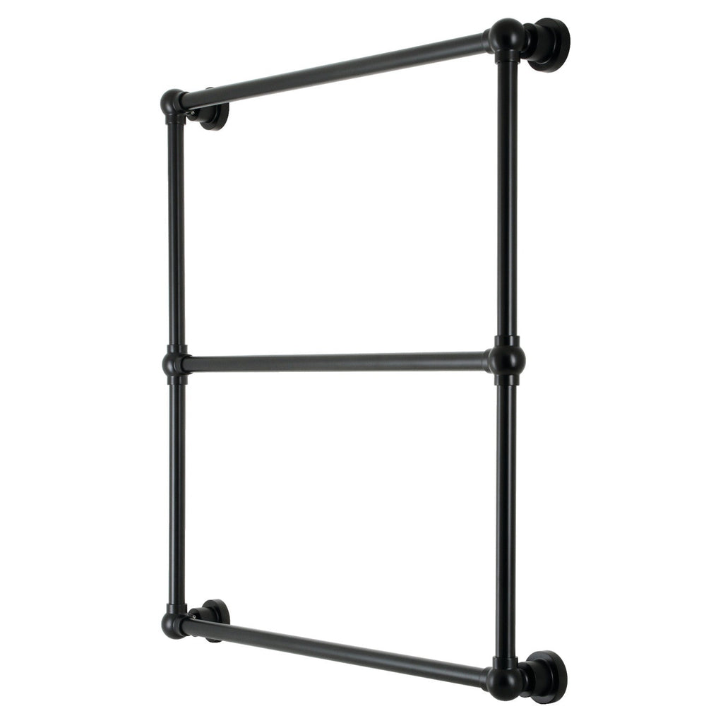 Palatine 30-Inch x 32-Inch Brass Wall Mount 3-Tier Towel Rack