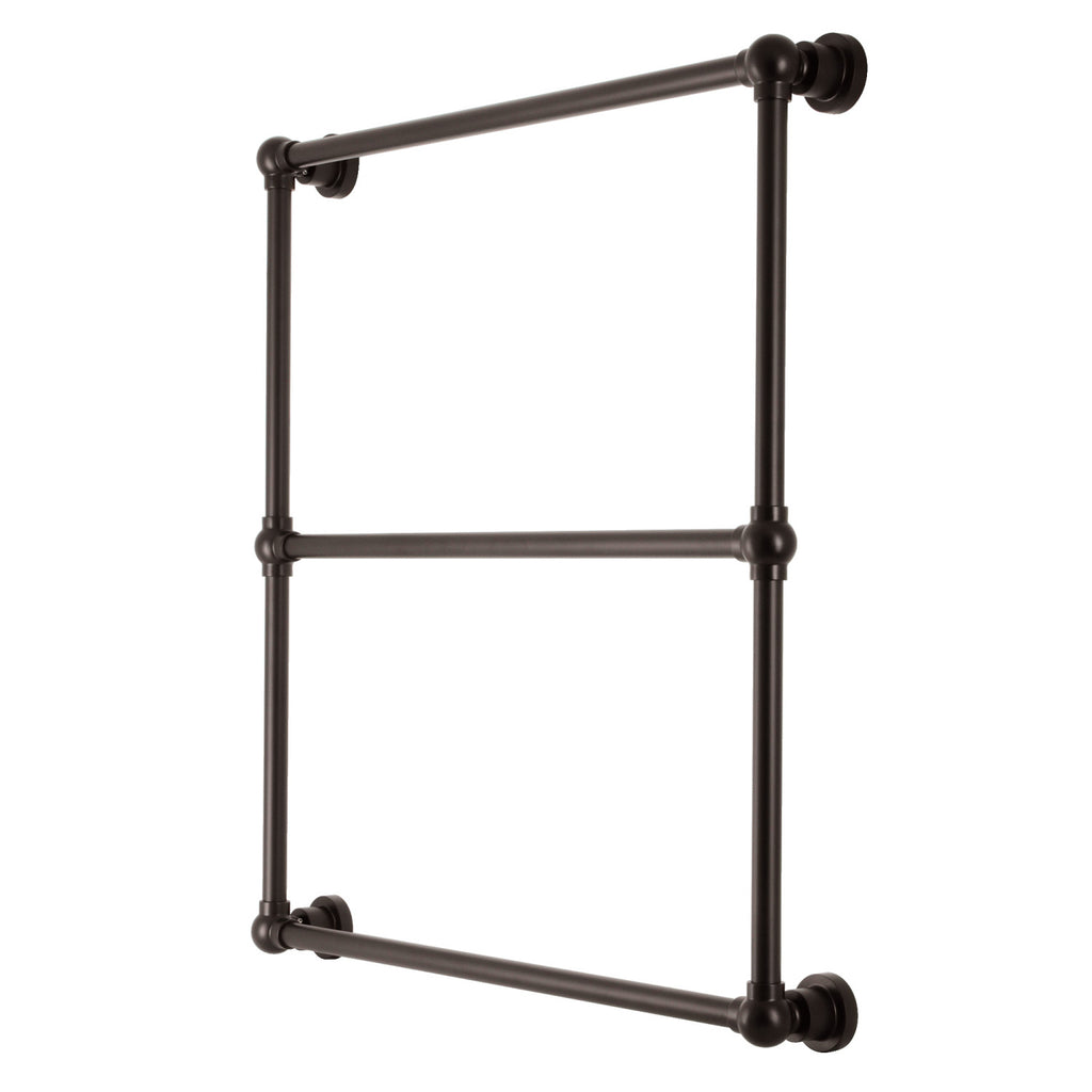 Palatine 30-Inch x 32-Inch Brass Wall Mount 3-Tier Towel Rack