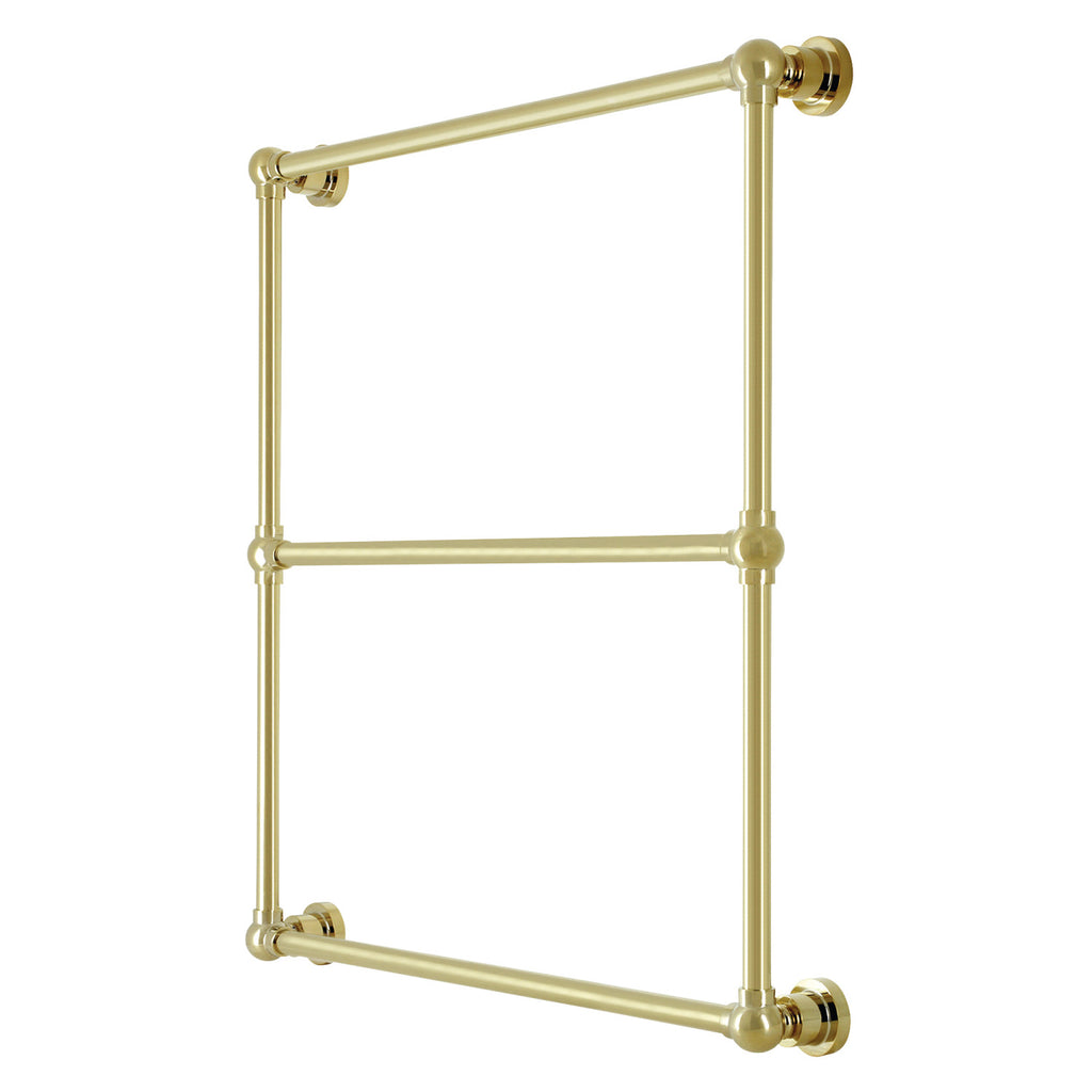 Palatine 30-Inch x 32-Inch Brass Wall Mount 3-Tier Towel Rack