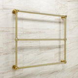 Palatine 36-Inch x 32-Inch Brass Wall Mount 3-Tier Towel Rack