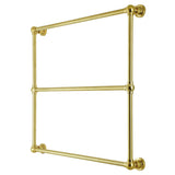 Palatine 36-Inch x 32-Inch Brass Wall Mount 3-Tier Towel Rack