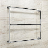 Palatine 36-Inch x 32-Inch Brass Wall Mount 3-Tier Towel Rack