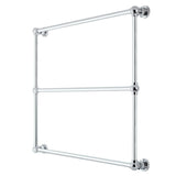 Palatine 36-Inch x 32-Inch Brass Wall Mount 3-Tier Towel Rack
