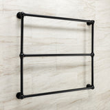 Palatine 36-Inch x 32-Inch Brass Wall Mount 3-Tier Towel Rack